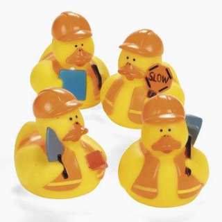 12 yellow construction worker rubber ducks 2 hard hats set of twelve 2 