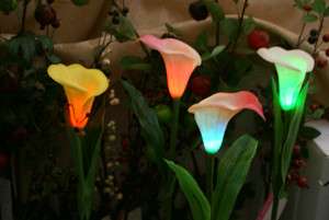 LED Solar Calla Lily Garden Flower Lights Lamps flower For Christomers 