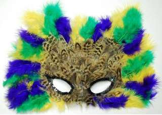 FEATHER MASK M006 Mardi Gras Eye Mask; Halloween Dress  