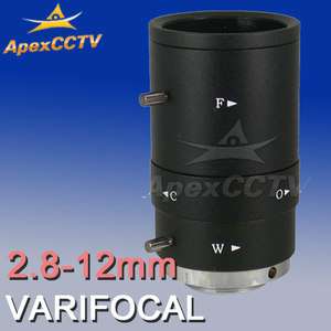 12mm Manual Iris, Varifocal CCTV Security Cam Lens  