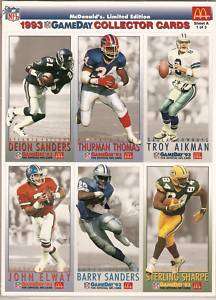   McDonalds GameDay Football Uncut Trading Cards Complete Set  