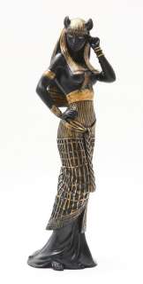   EGYPTIAN LARGE GODDESS BASTET STATUE CAT HUMAN FORM DEITY FIGURINE