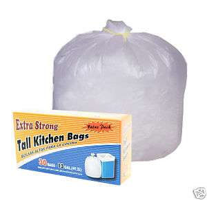 210 13 Gallon Extra Strong White Tall Kitchen Trash Bag  