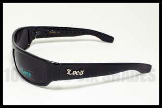 LOCS Sunglasses Gangster Cholo Shades Dark BLACK New  
