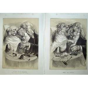  1886 Walter Allen Sepia Print Doctor Dogs Patient Art 