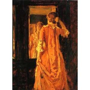   William Merritt Chase   24 x 34 inches   Young Woman Before a Mirror