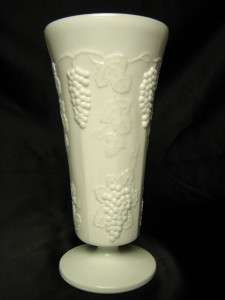 Vintage Indiana Milk Glass Harvest Grape Pedestal 10  