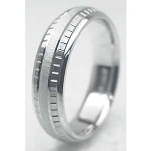  SE631 7.0 Millimeters Low Dome White Gold Wedding Band 