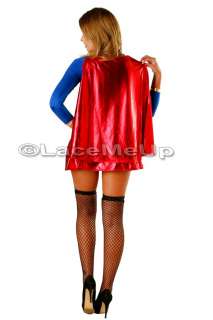 Halloween Super Woman Hero supergirl Costume Fancy Dress Ladies size 6 