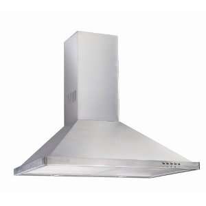  30 Stainless Steel Contemporary Wall Range Hood w/ Push 