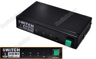 New 3 Port 1080P HDMI 1.4b Switch 1.3 Switcher Box Splitter for HDTV 