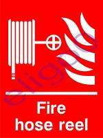 FIRE HOSE REEL warning sticker decal  