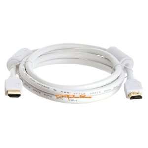  Cmple   28AWG HDMI Cable with Ferrite Cores   White   6FT 