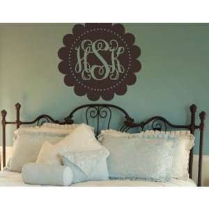  Scalloped Fancy Monogram Wall Decal Size 28 H, Color of 