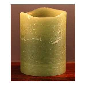  Flameless Sage Colored Candle 3x4 with Timer