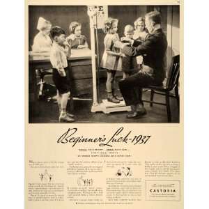  1937 Ad Fletchers Castoria Castor Oil Children Laxative 