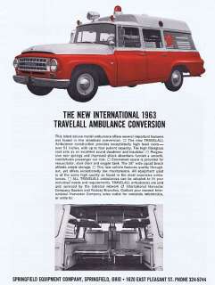 International Harvester 1963 TRAVELALL AMBULANCE Ad  