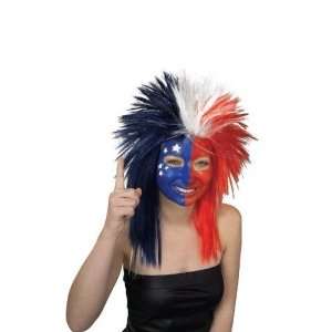    Red White and Blue Sports Fanatic Football Wig Toys & Games