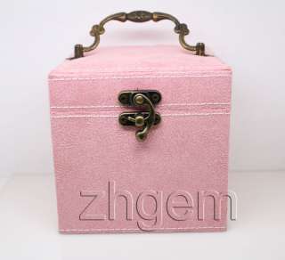 necklace earring ring jewelry display storage case box pink dimension 