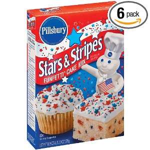 Pillsbury Funfetti Stars & Stripes Cake Mix, 18.9000 Ounce (Pack of 6)