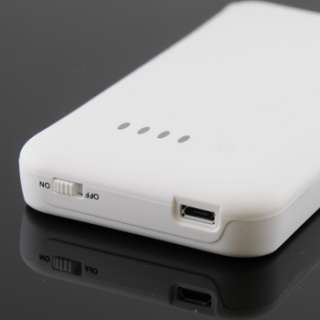White iPhone4 4S Extended Battery Juice Pack Slimmer than Mophie Case 
