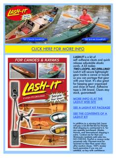 FOR CANOES & KAYAKS, STRAP IN YOUR LOOSE GEAR   LASH IT  