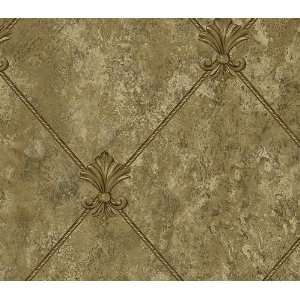  Brown Medallion Trellis Wallpaper