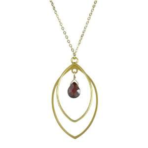 Double Dip Necklace with Garnet Drop Jewelry