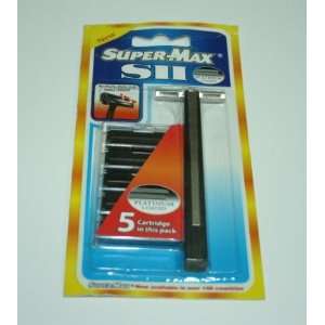 Supermax SII Razor fits Gillette Trac II 2 BLADES Refills Cartridges 