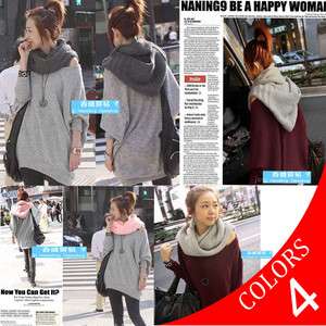  Casual Fashion cool hooded knit scarf shawl wrap hat hood JA395  