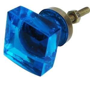   Turquoise Square Cut Glass Knob Cabinet Drawer Pull
