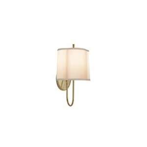 Barbara Barry Simple Scallop Wall Sconce in Soft Brass with Silk Shade 
