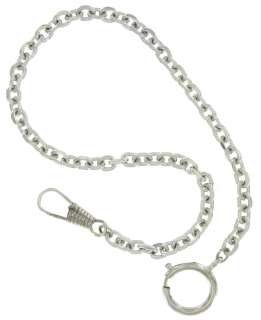 Silver Tone Cable Link 13 Pocket Watch Fob Chain  
