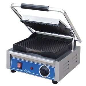 Countertop Panini Grill with cast iron grooved plates  