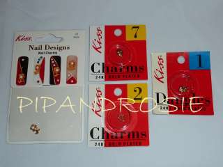 CHOOSE A TYPE KISS 24K GOLD PLATED DANGLES & CHARMS NAIL ART FOR 