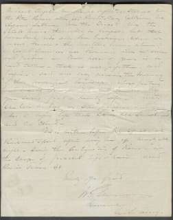 Gen WILLIAM SHERMAN Handwritten Signed Letter 1872 wCOA  