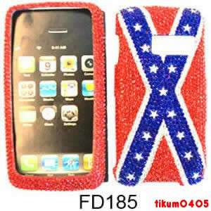 Phone Case LG Rumor Touch LN510 Bling Rebel Flag  