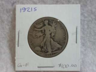 1921S Walking Liberty Half Dollar, Fine condition (Scarce coin)  