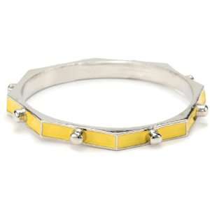  Ettika Bangle 8 sided Yellow Bangle with Silver Nugget 