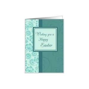 Business Happy Easter for Co worker   Turquoise Floral Card