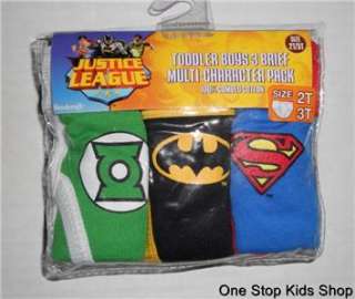   LEAGUE Boys 2T 3T 4T Briefs UNDERWEAR Batman Superman Green Lantern