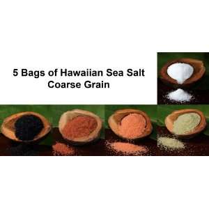 The Hawaiian Taster Set (5) Flavores ( Coarse ) Red Alaea, Black Lava 