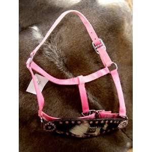   BRONC HAIR ON COWHIDE PINK SILVER CROSS PINK BLING 