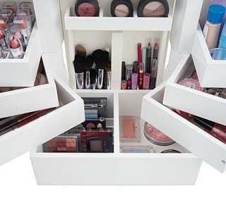 Luxury Deluxe Wood Cosmetic Box w/Mirror by Lori Greiner