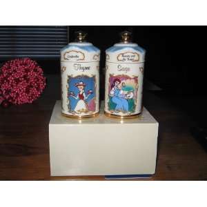  Lenox Disney Spice Jars, Cinderella, Thyme and Belle, Sage 