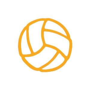  Volleyball Large 10 Tall GOLDEN YELLOW vinyl window decal 