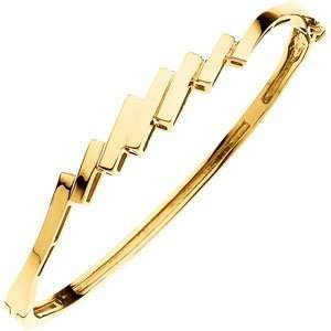  14K White Gold Hinged Bangle Bracelet DivaDiamonds 