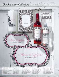 100)Personalized Damask Favor Labels Round Wedding  