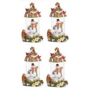  Christmas Holiday Snowman Snowglobes Set of 4