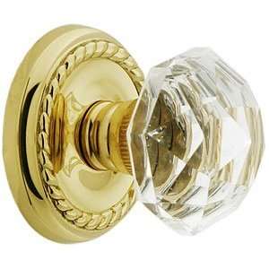   Door Knobs. Classic Rope Rosette Set With Diamond Crystal Knobs. Home